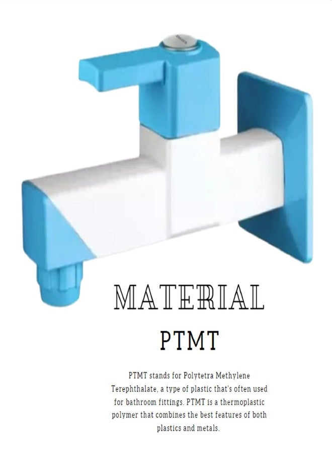 JAGGER صنبور JAGGER JAG349 PTMT ذو جسم بلاستيكي طويل فائق الجودة مع تدفق رغوي، صنبور مثبت على الحائط للحمام مع شفة جدارية وشريط تفلون (حافة) - Image 2